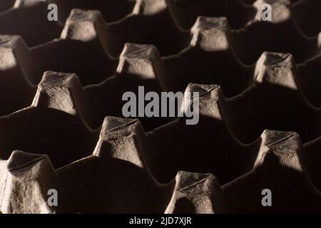 Abstract background. frame geometry. Egg packaging. Paper tray for domestic eggs. Beige and grey. Minimalism. Paper packaging egg carton Stock Photo