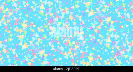 Abstract seamless pattern of bright equilateral triangles randomly. Geometric colorful triangle texture for celebratory design. Perfect fit for invita Stock Vector
