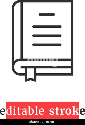 minimal editable stroke book icon Stock Vector