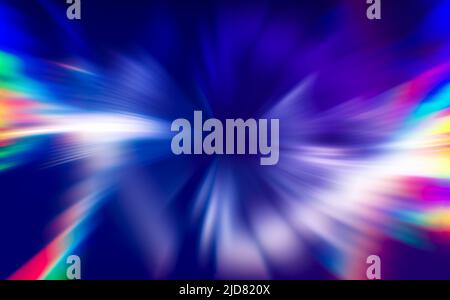 Psychedelic tunnel of rainbow colors abstract background. Metaverse data concept. Stock Photo