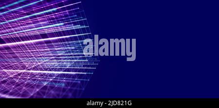 Block chain data and cybersecurity on panoramic abstract background with space for text. Wallpaper for tech concept. Stock Photo