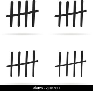 black tally marks like counting in prison Stock Vector
