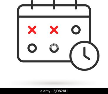 simple calendar icon with shadow Stock Vector