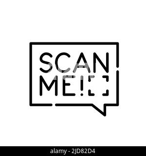 Scan me speech bubble. Pixel perfect, editable stroke line icon Stock Vector