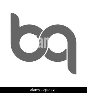 Circular combination of lowercase letters B and Q. Design for a monogram, logo, emblem or sticker. Flat style Stock Vector