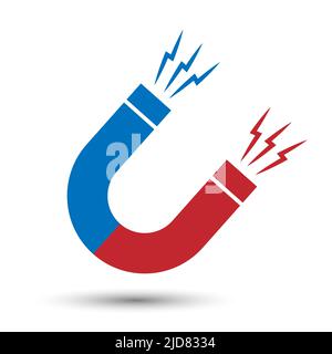 Magnet. Vector magnet icon for websites and applications. Flat style Stock Vector