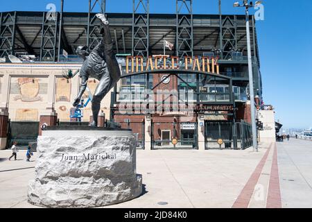 Juan Marichal statue at AT&T Park in San Francisco  Giants team, Sf giants  baseball, San francisco giants