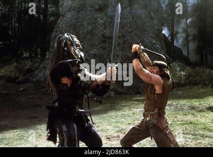 SCENE WITH ARNOLD SCHWARZENEGGER, CONAN THE DESTROYER, 1984, Stock Photo