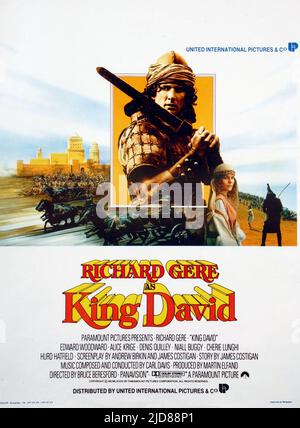 RICHARD GERE FILM POSTER, KING DAVID, 1985, Stock Photo