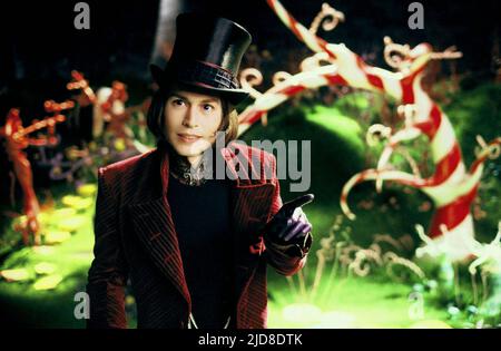 JOHNNY DEPP, CHARLIE AND THE CHOCOLATE FACTORY, 2005, Stock Photo