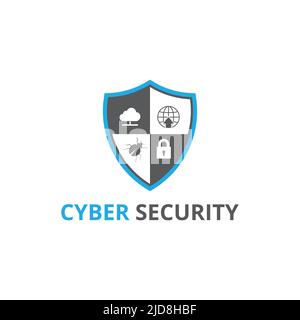 Cyber Security Logo Design Stock Vector