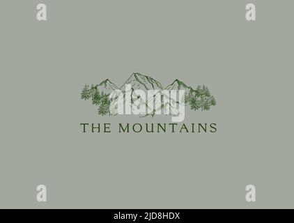 The Mountain Adventure Logo Design Concept Stock Vector