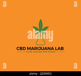 CBD Marijuana Lab Logo Design Concept Stock Vector