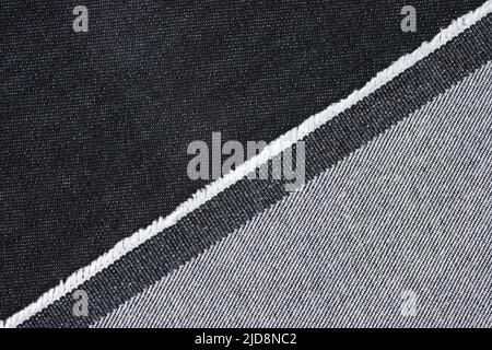 Black and grey denim fabric texture background Stock Photo