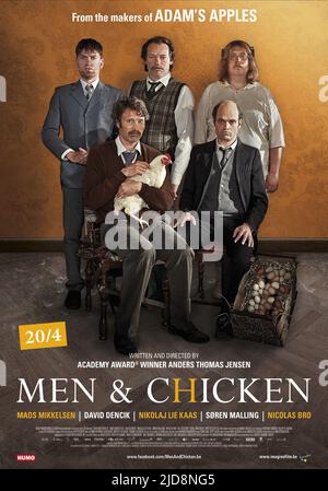 KAAS,MIKKELSEN,MALLING,BRO,DENCIK, MEN and CHICKEN, 2015, Stock Photo