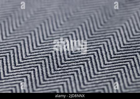 Black and grey herringbone fabric texture background Stock Photo