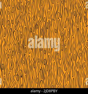 Seamless vector pattern with wavy line texture on orange background. Simple stripe wallpaper design. Decorative tile fashion textile. Stock Vector