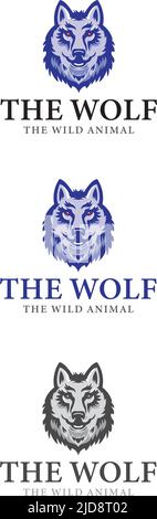The Wolf Head Logo Design Template Stock Vector