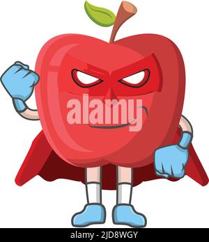 Apple superhero design character, design vector illustrator. Stock Vector