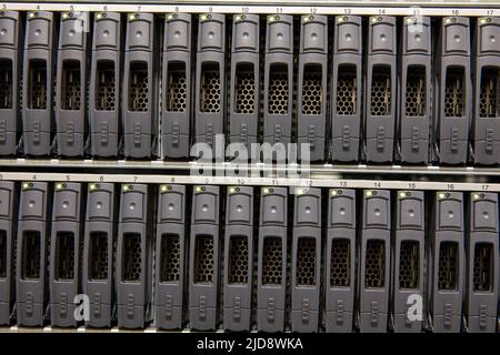 Array disk storage in data center Stock Photo