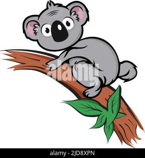 Koala Anima Mascot Logo Design Stock Vector