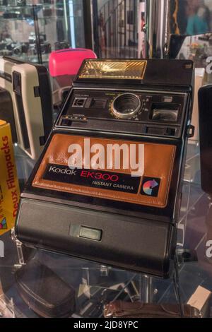 A Kodak EK300 Instant Camera (c1978) on display in a media museum. Stock Photo