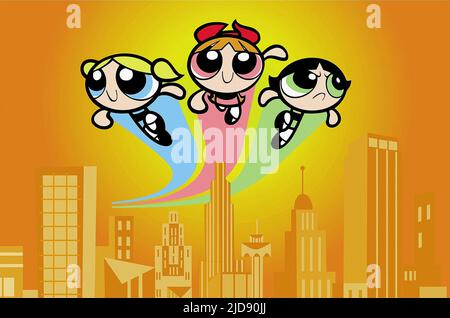 BUTTERCUP,BLOSSOM,BUBBLES, THE POWERPUFF GIRLS, 2002, Stock Photo