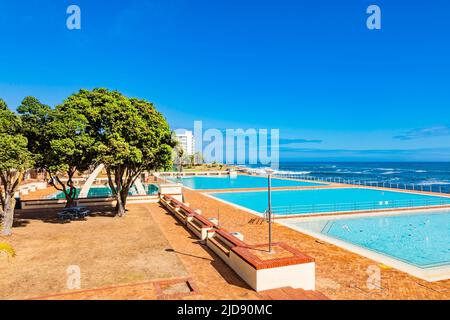 View of Pavilion Public Swimming Pool on Sea Point promenade in Cape Town South Africa Stock Photo