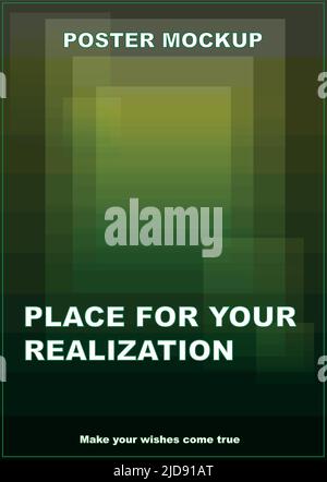Matrix of shades of light green and and dark green colors poster mockup. For any design and advertising. Stock Vector