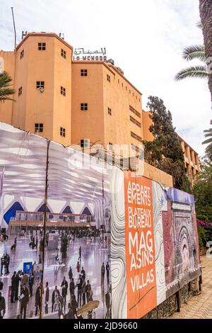 Apartments villas advertisement announcement, new residential blocks in El Hara Marrakech, Morocco Stock Photo