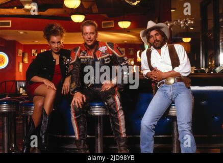 WILLIAMS,ROURKE,JOHNSON, HARLEY DAVIDSON AND THE MARLBORO MAN, 1991, Stock Photo