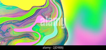 Gold waves layers and golden dust abstract psychedelic background Stock Photo