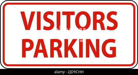 Visitors Parking Sign On White Background Stock Vector
