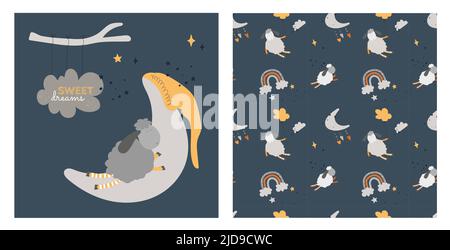 Sweet dreams sheep vector Stock Vector