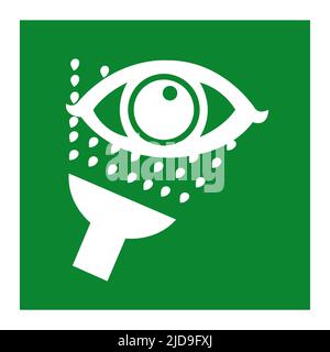 Emergency Eye Wash Symbol Sign Isolate On White Background,Vector Illustration EPS.10 Stock Vector