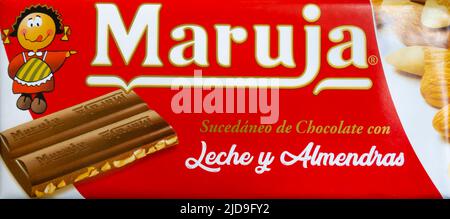 Maruja - chocolate and nuts bar - made in Spain Stock Photo