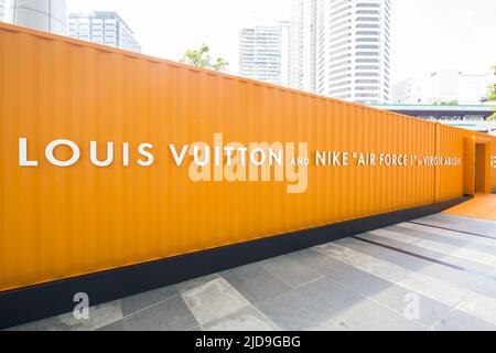 Louis Vuitton x Nike Air Force 1 Exhibition by Virgil Abloh digital  exhibition in Singapore. 2022 Stock Photo - Alamy