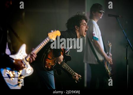 2022-06-19 17:02:07 LANDGRAAF - Irish indie rock band Inhaler with lead singer and guitarist Elijah Hewson (son of Bobo) will perform during the third day of the Pinkpop music festival. ANP PAUL BERGEN netherlands out - belgium out Stock Photo