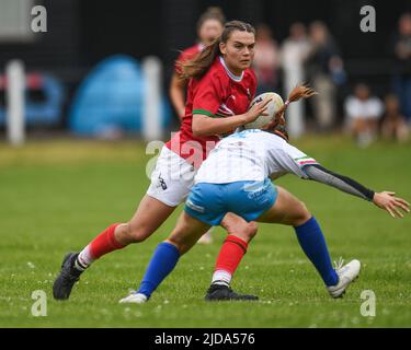 Bryonie King of Wales RL in action during the game Stock Photo