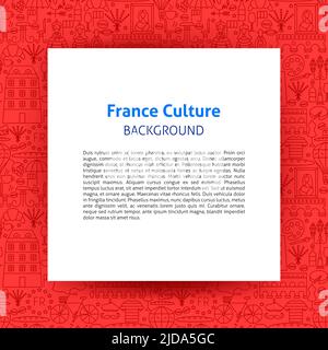France Culture Paper Template Stock Vector