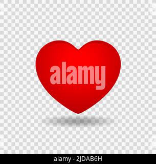 Heart Red Color Happy Valentine's Day Greeting Template Isolate On transparent Background,Vector Illustration Stock Vector