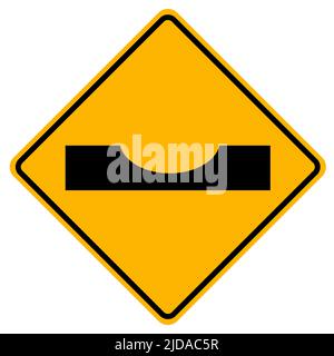 Warning traffic signs Dip on white background Stock Vector