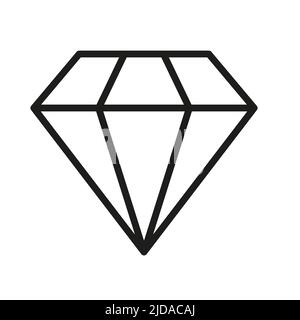 Diamond line icon, outline vector sign, linear style pictogram isolated on white. Gemstone symbol, logo illustration. Editable stroke. Pixel perfect Stock Vector