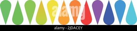 Panoramic palette of all colors of the rainbow on a white background - Vector illustration Stock Vector