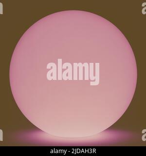A round glowing object on a black background, LED light imagery Stock Photo