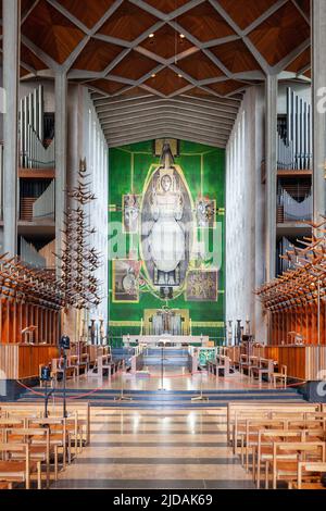 Interior of the new cathedral in Coventry. Stock Photo