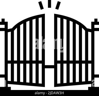 Automatic garden gate icon. Outline Automatic garden gate vector icon ...