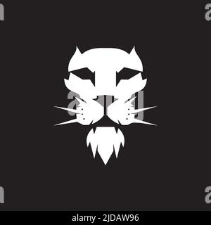 Vector illustration of lion face on black background Stock Vector
