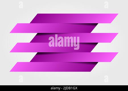 Infographics paper rectangle banners with shadows on white background. Vector illustration Stock Vector