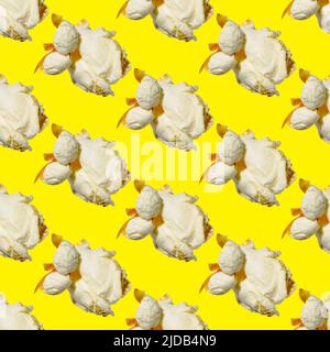 seamless pattern - popcorn. popcorn on a yellow background, pattern Stock Photo